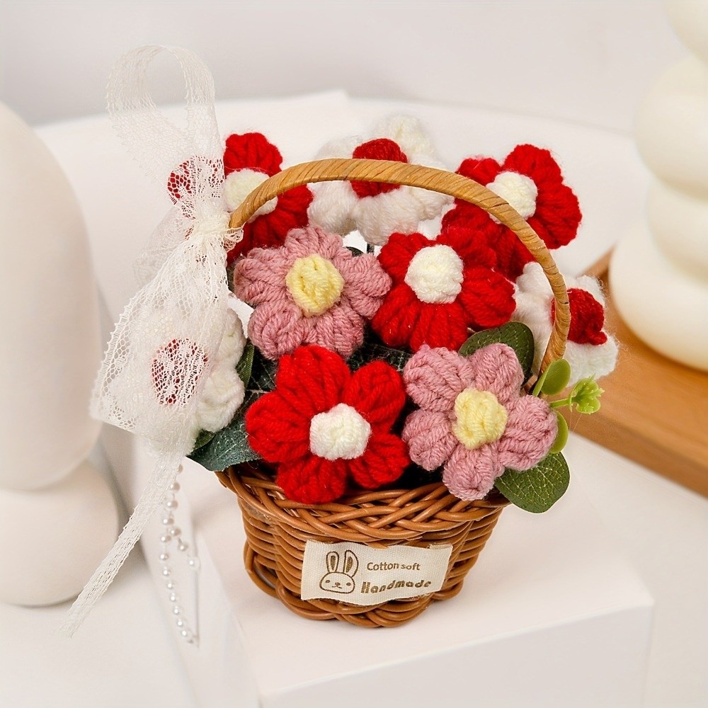 Handmade Puff Yarn Flower Mini - огляд і ціна Baby Products Basket